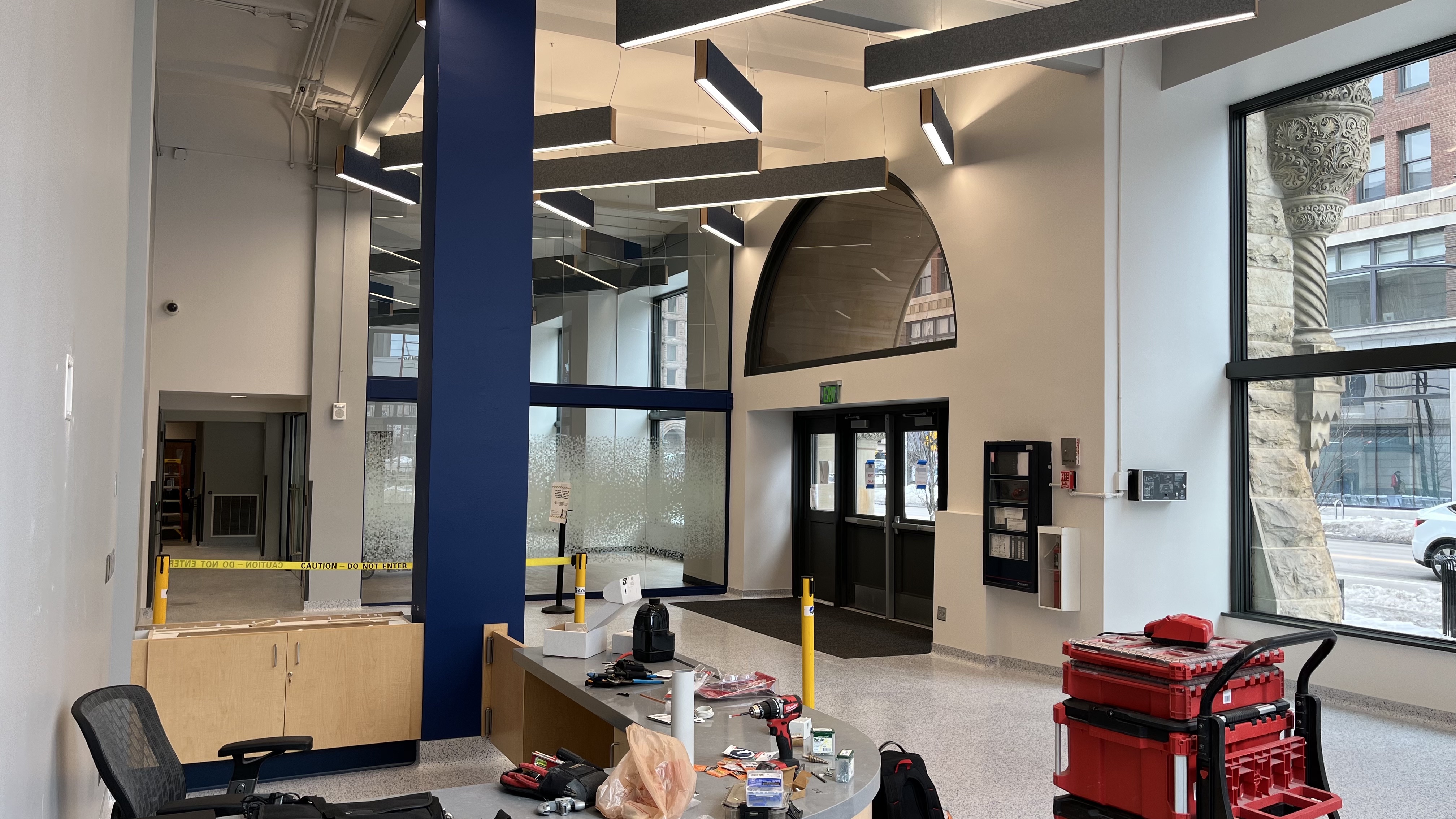 Work in progress of The Cowles Center's lobby