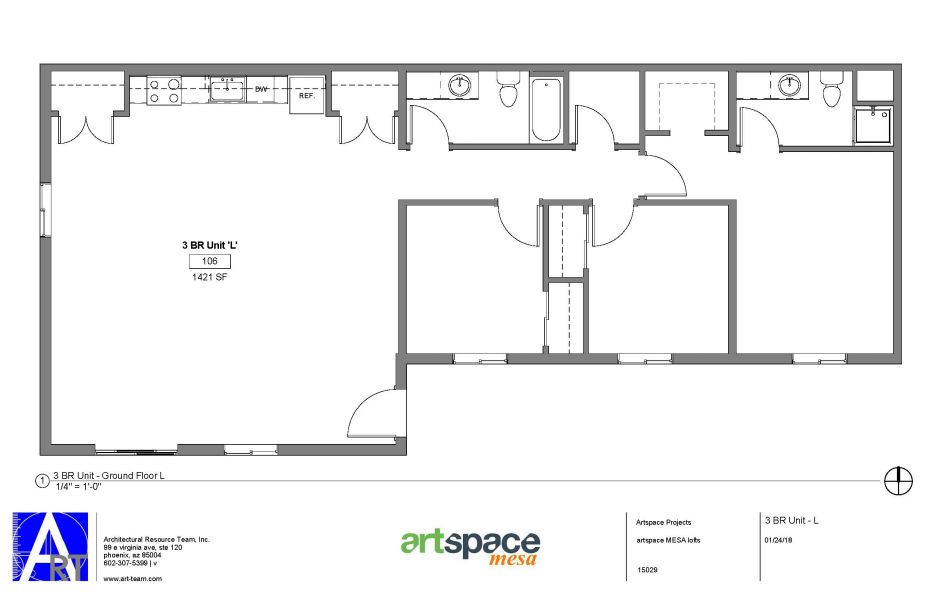 3 Bedroom L-Shaped Floorplan