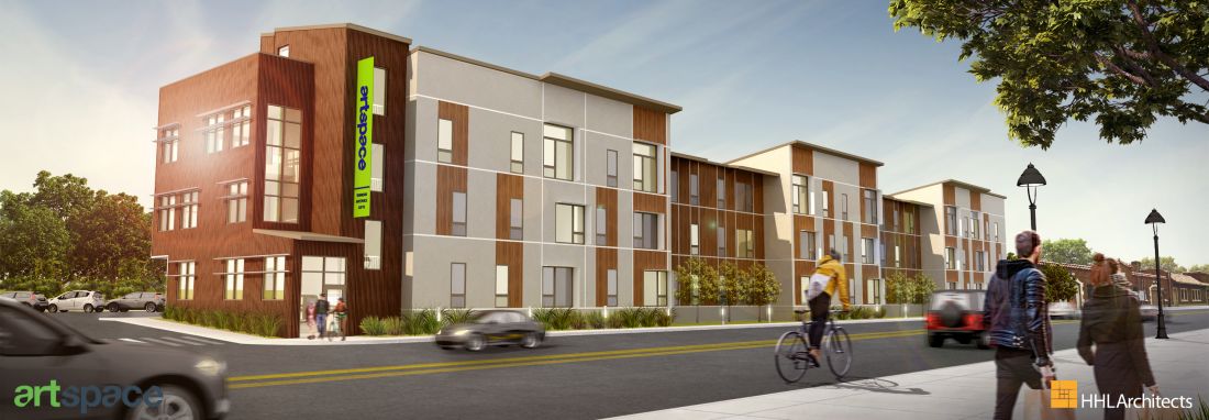 Rendering of new construction portion of the project