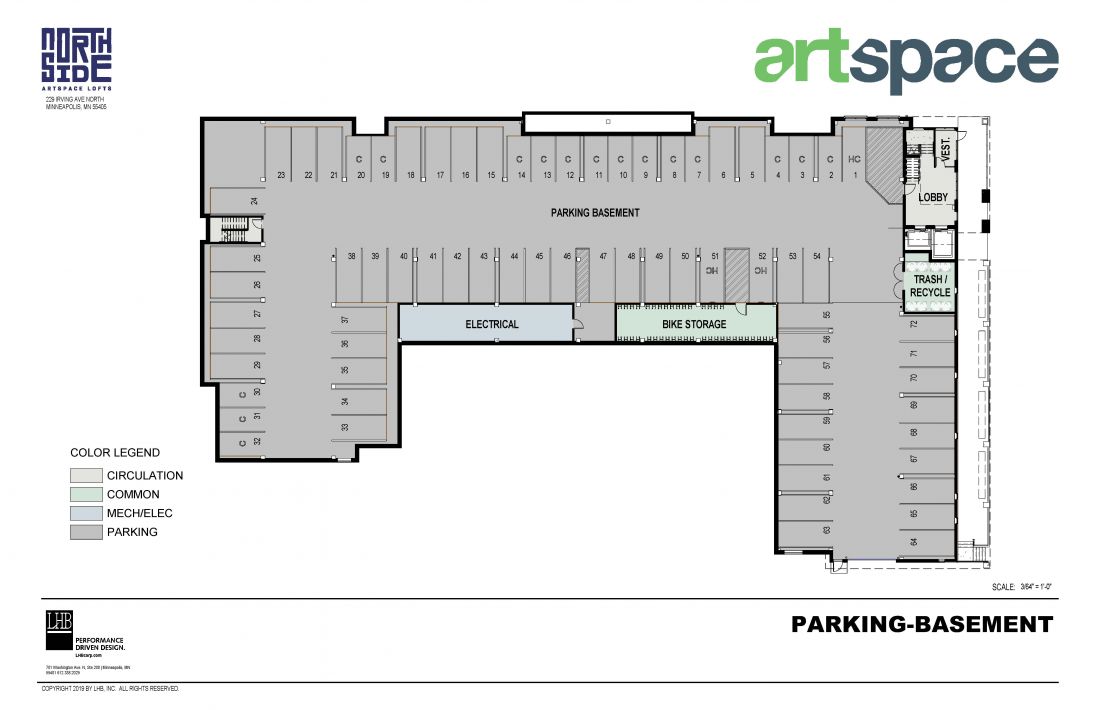 Northside Parking/Basement Floor Plan.