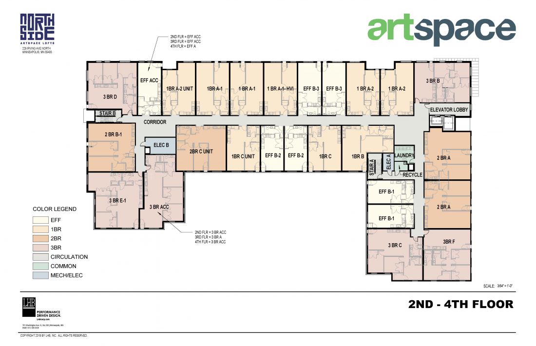 Northside Floors 2-4 Floor Plan.