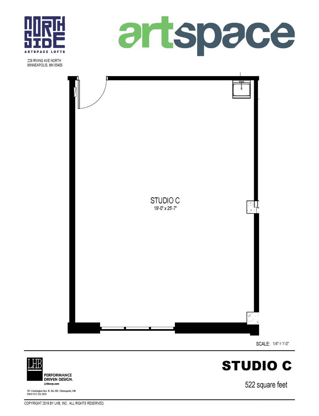 Studio Floor Plan for Studio C.