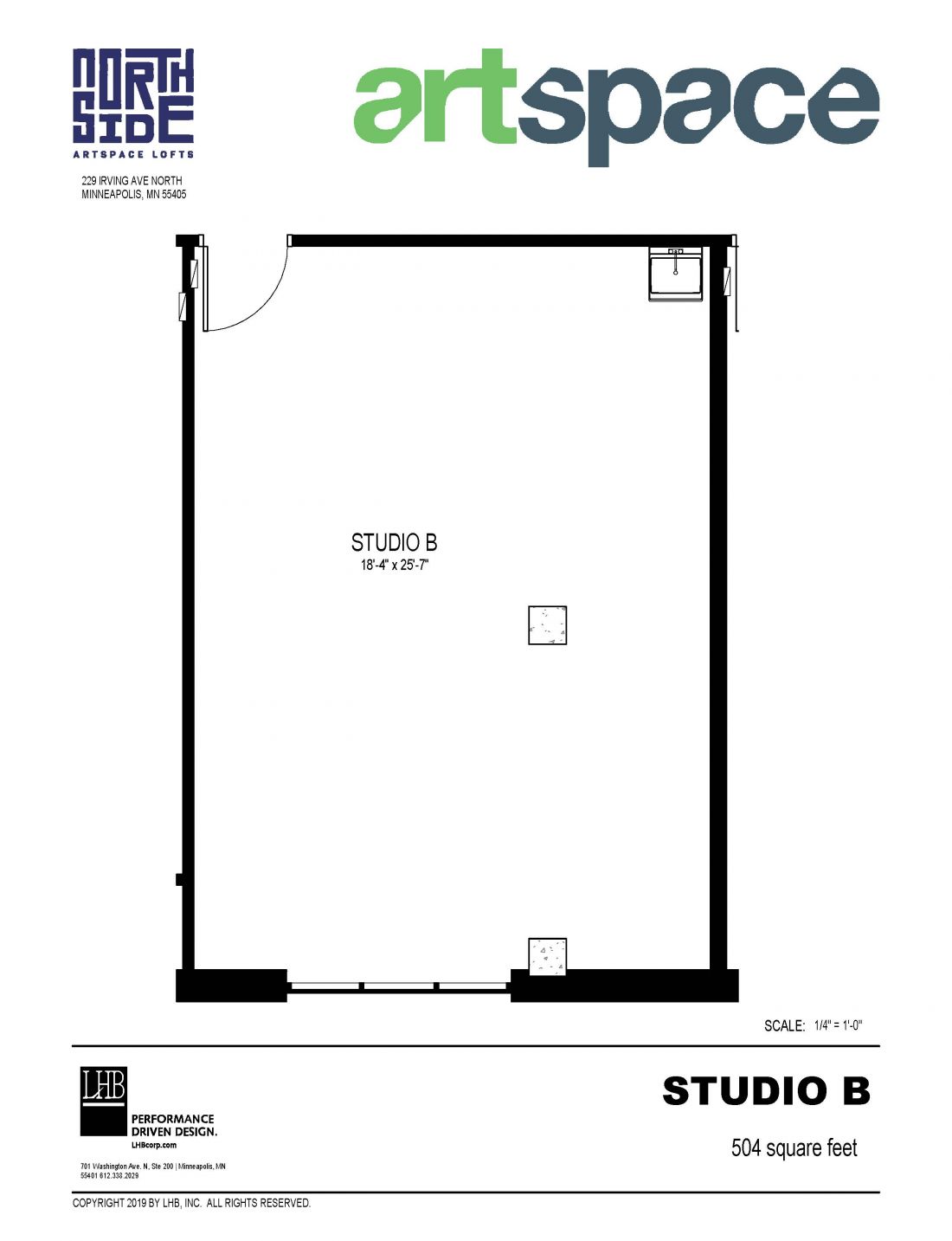 Studio Floor Plan for Studio B.