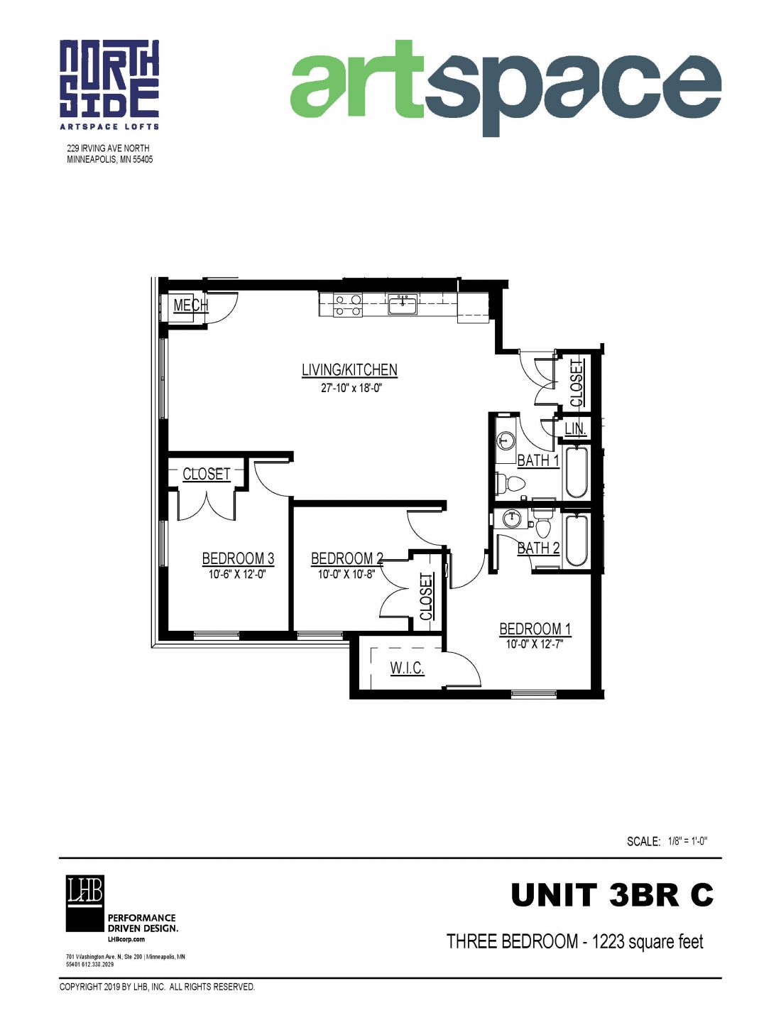 3 Bedroom Floor Plan for Unit 3BR C.