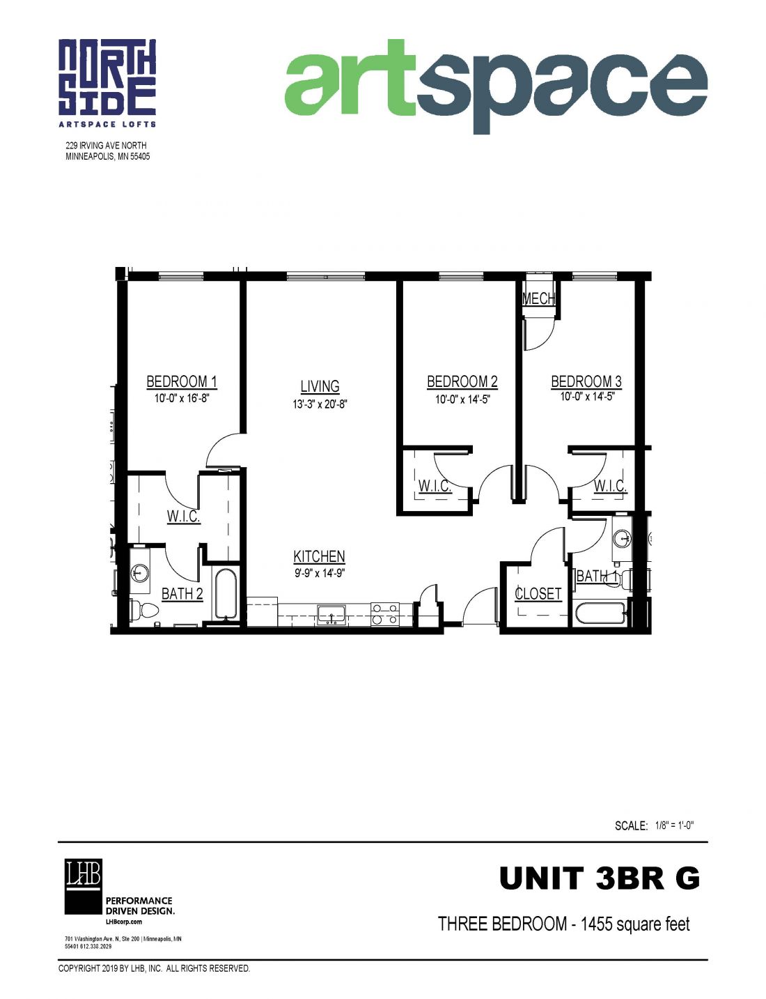 3 Bedroom Floor Plan for Unit 3BR G.