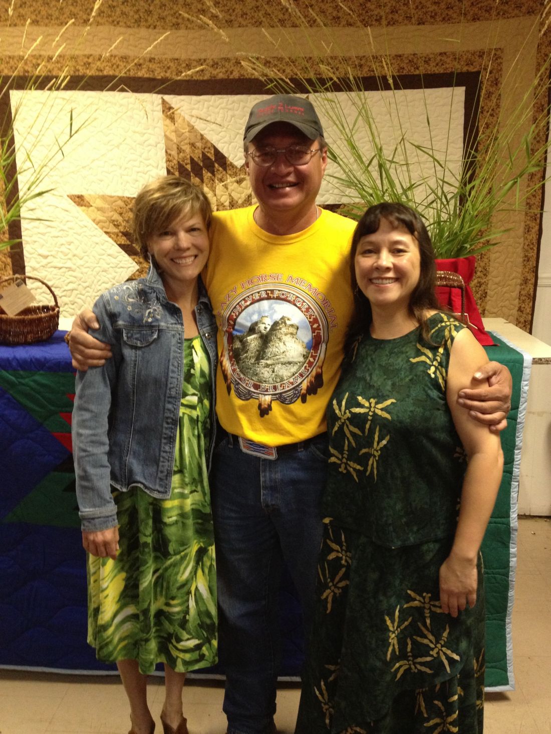 Artspace Director of Asset Management, Jean Kramer-Johnson; Ben Brian; and Artspace Vice President of Asset Management, Naomi Chu in Turtle Mountain, ND.