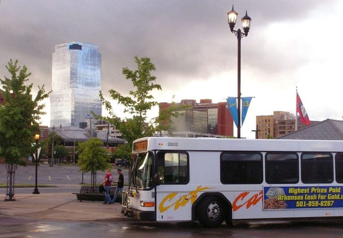 Central Arkansas Transit Authority bus in downtown Little Rock