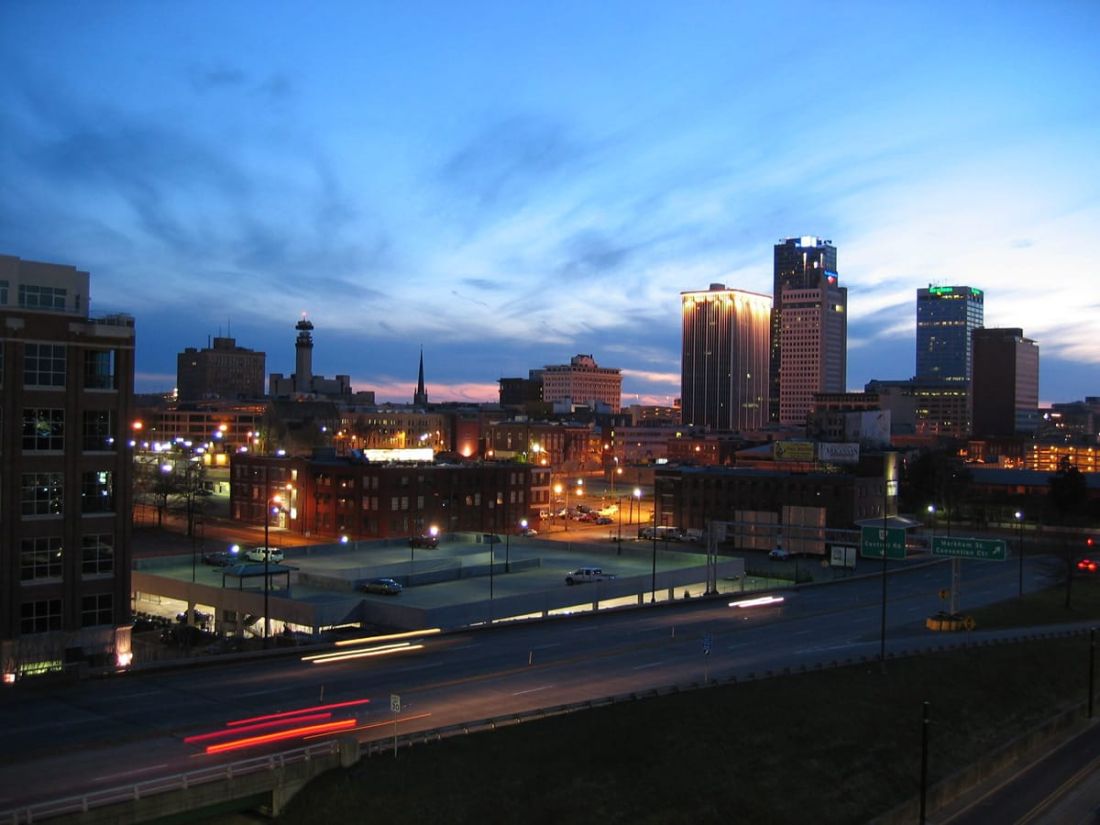 Skyline of Little Rock from top of River Market looking southwest