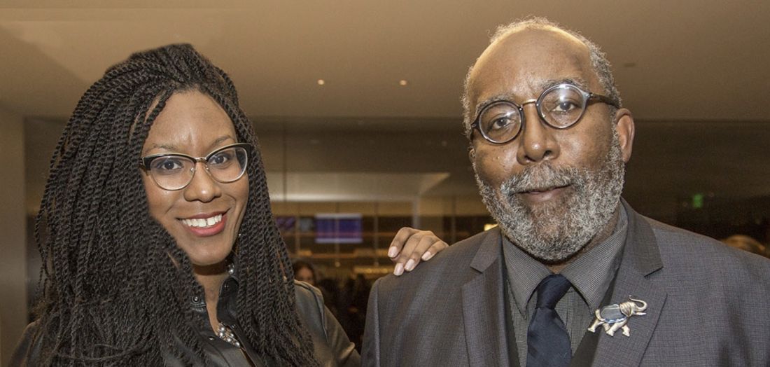 Tio and her father Ta-coumba Aiken at the Avant Garden 2016.