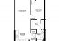 1 Bedroom Floor Plan for Unit 1BR A-1.