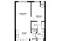 1 Bedroom Floor Plan for Unit 1BR A-3.