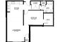 1 Bedroom Floor Plan for Unit 1BR B.