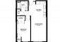 1 Bedroom Floor Plan for Unit 1BR C.