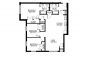 3 Bedroom Floor Plan for Unit 3BR E-1.