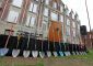 Shovels lined up ready to break ground.