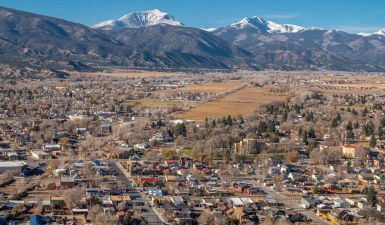 Arieal view of Salida, CO