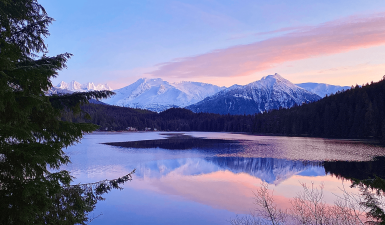 Lake and mountain of the Northwest coast