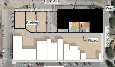 Overhead photograph of future Artspace site