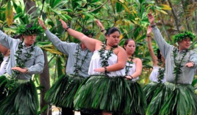 Group performers dancing.